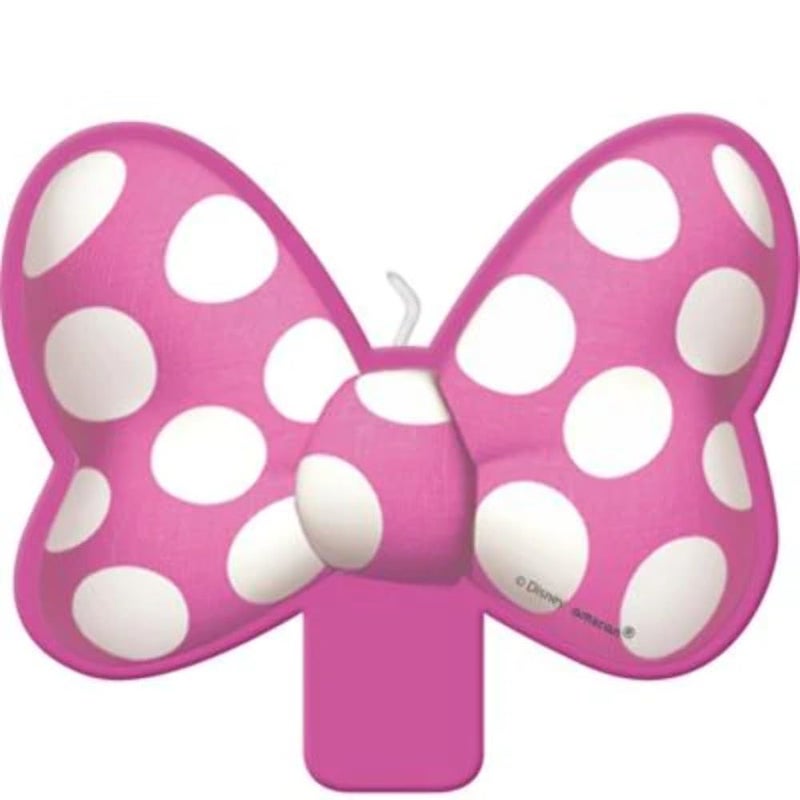 Minnie Mouse Forever Pink Birthday Candle - 4" x 3.37", 1 Piece - Cake Topper for Kids' Celebrations